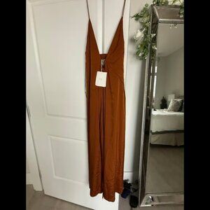COS THE CUTOUT SLIP DRESS Brown dress SIZE 8-Sold out